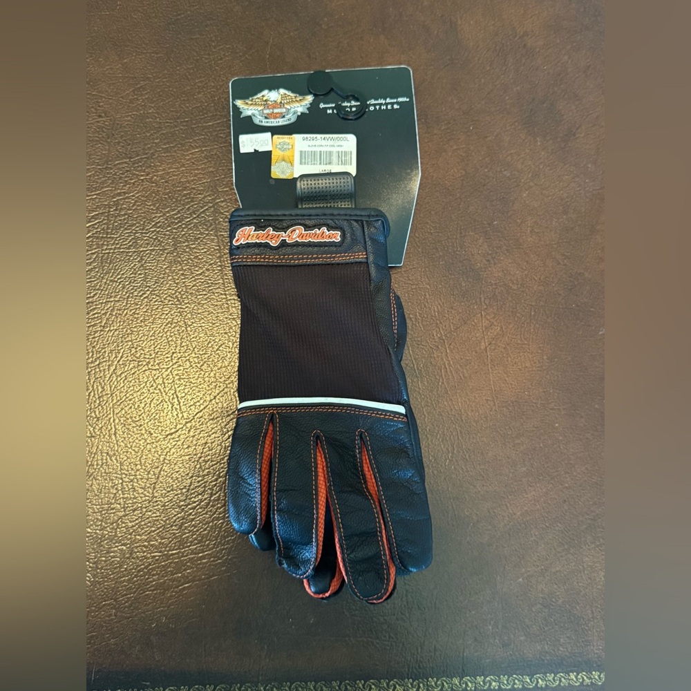 Women's Harley-Davidson Black and Orange Riding Gloves